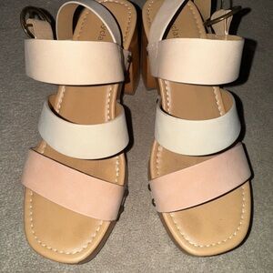 Stylish Women's heels in Cream and Tan